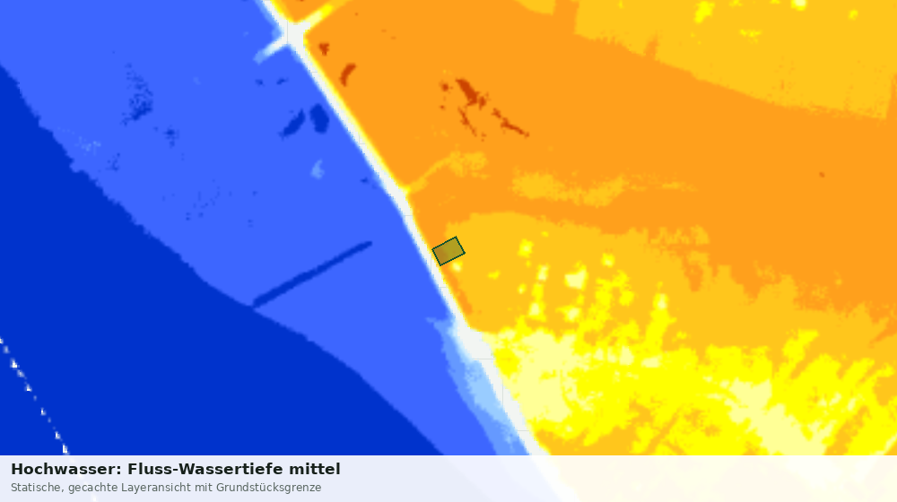 Statische Kartenansicht: Hochwasser: Fluss-Wassertiefe mittel