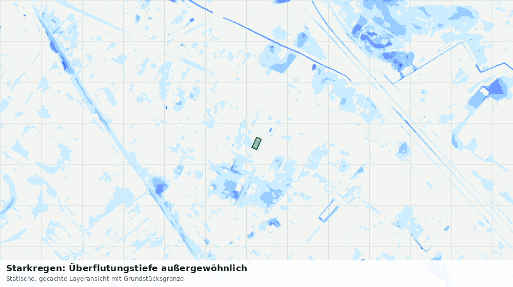 Statische Kartenansicht: Starkregen: Überflutungstiefe außergewöhnlich