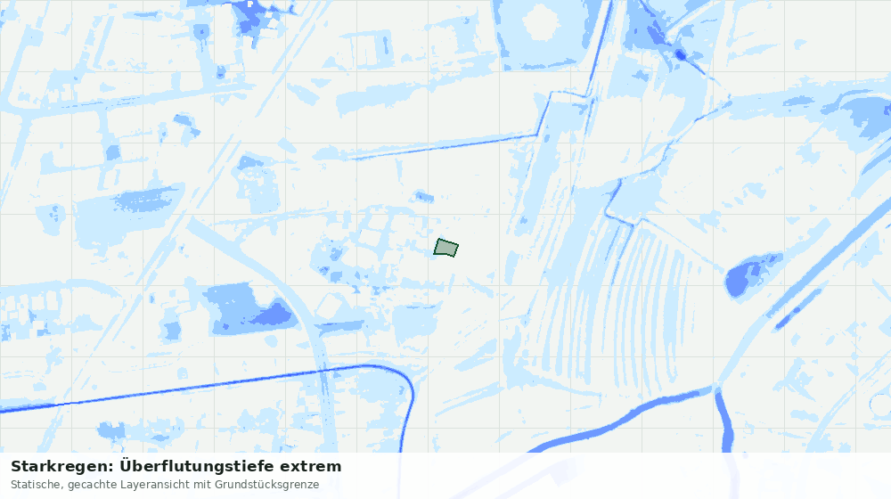 Statische Kartenansicht: Starkregen: Überflutungstiefe extrem