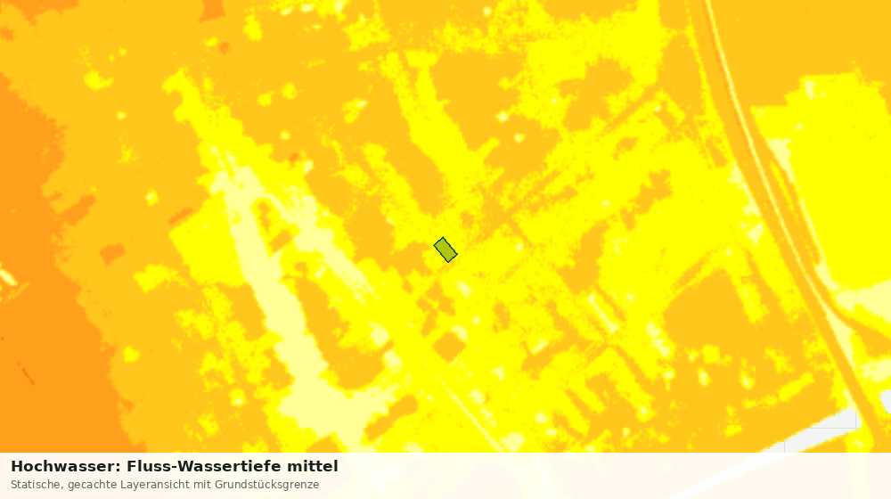 Statische Kartenansicht: Hochwasser: Fluss-Wassertiefe mittel