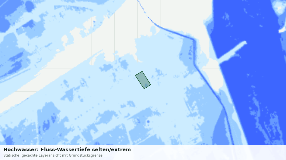 Statische Kartenansicht: Hochwasser: Fluss-Wassertiefe selten/extrem