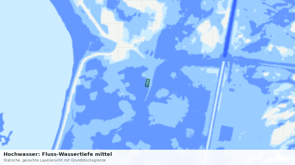 Statische Kartenansicht: Hochwasser: Fluss-Wassertiefe mittel