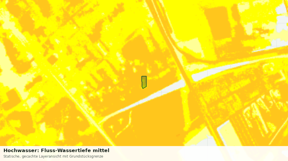 Statische Kartenansicht: Hochwasser: Fluss-Wassertiefe mittel