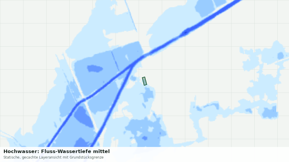 Statische Kartenansicht: Hochwasser: Fluss-Wassertiefe mittel