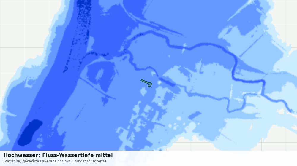 Statische Kartenansicht: Hochwasser: Fluss-Wassertiefe mittel