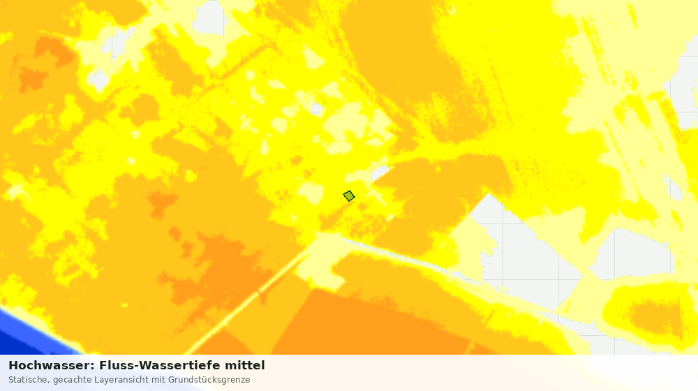 Statische Kartenansicht: Hochwasser: Fluss-Wassertiefe mittel