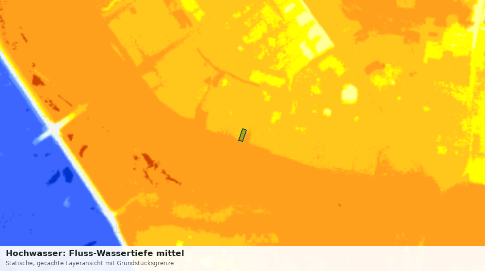 Statische Kartenansicht: Hochwasser: Fluss-Wassertiefe mittel
