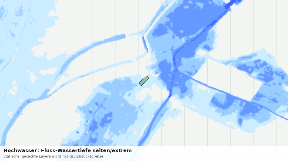 Statische Kartenansicht: Hochwasser: Fluss-Wassertiefe selten/extrem