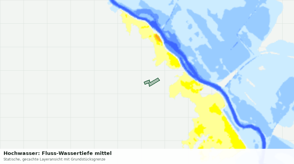 Statische Kartenansicht: Hochwasser: Fluss-Wassertiefe mittel