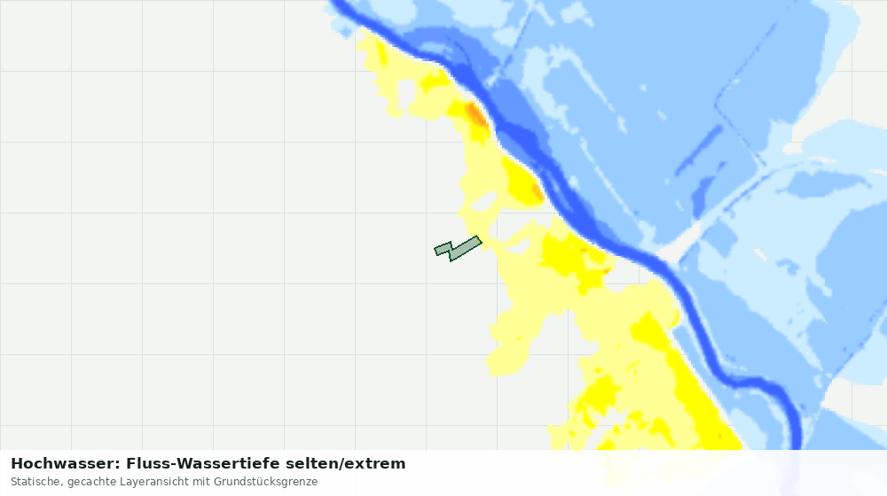 Statische Kartenansicht: Hochwasser: Fluss-Wassertiefe selten/extrem
