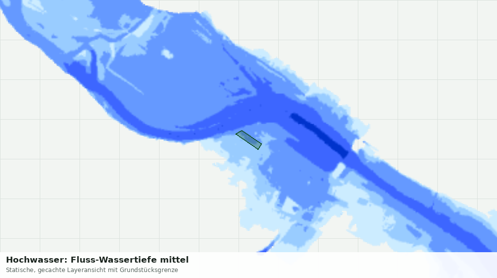 Statische Kartenansicht: Hochwasser: Fluss-Wassertiefe mittel