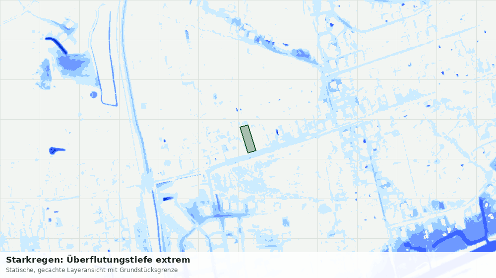 Statische Kartenansicht: Starkregen: Überflutungstiefe extrem
