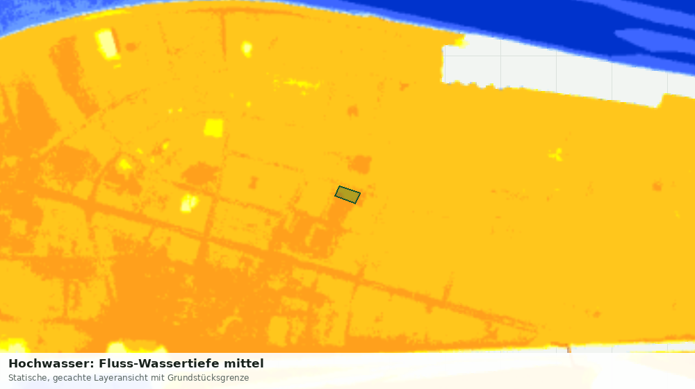Statische Kartenansicht: Hochwasser: Fluss-Wassertiefe mittel