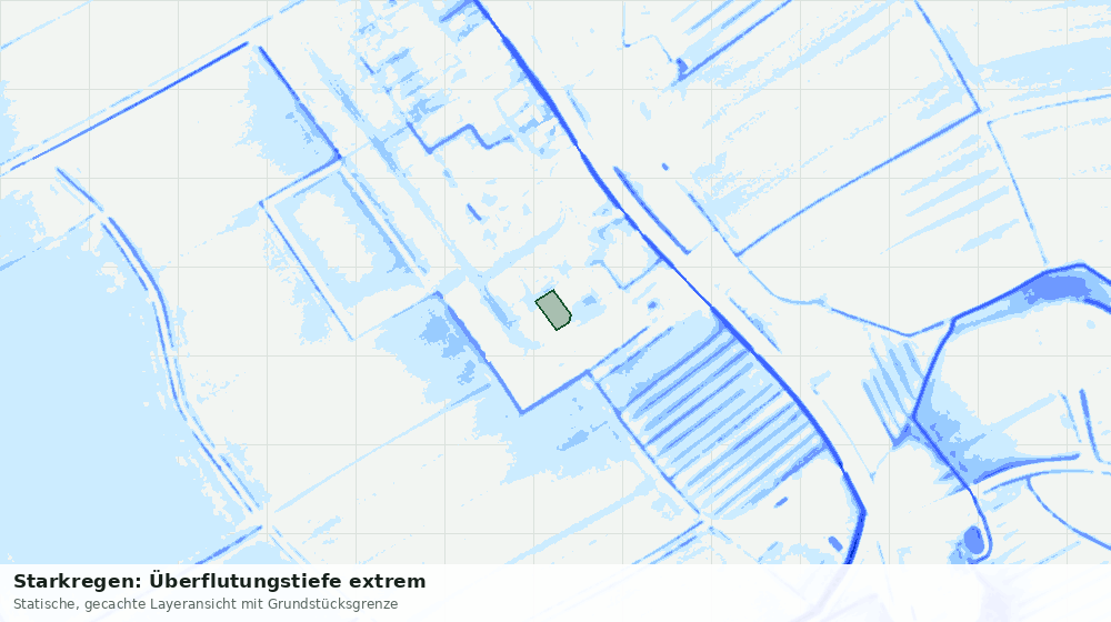 Statische Kartenansicht: Starkregen: Überflutungstiefe extrem