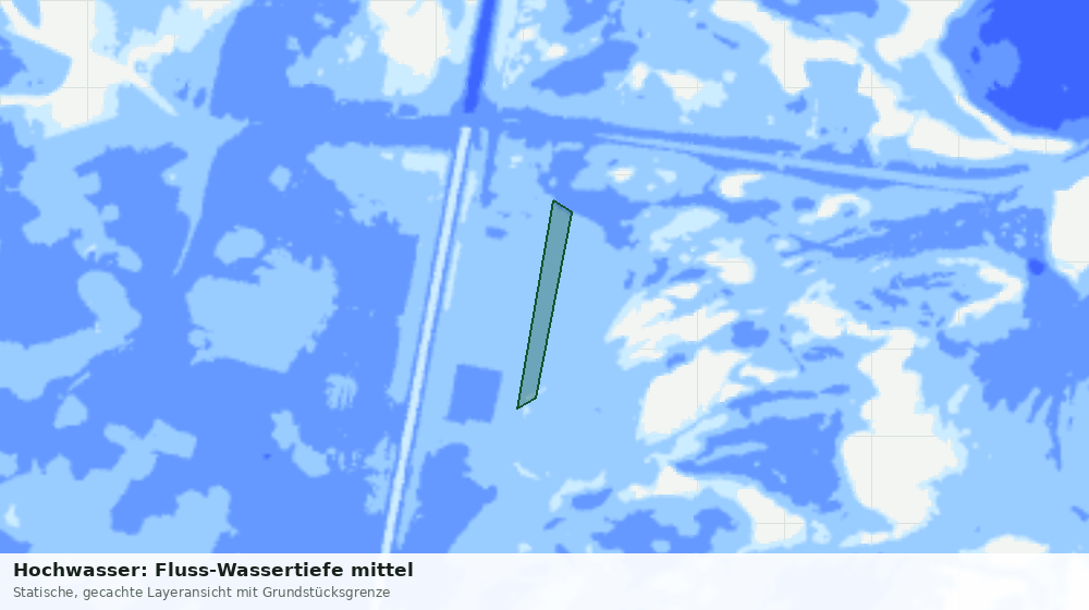 Statische Kartenansicht: Hochwasser: Fluss-Wassertiefe mittel