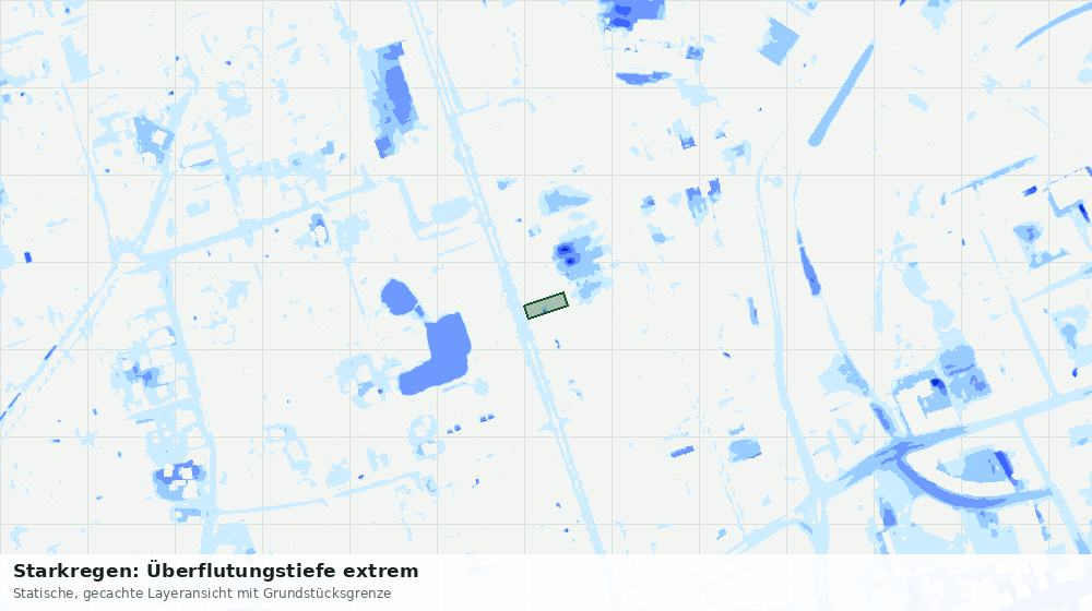 Statische Kartenansicht: Starkregen: Überflutungstiefe extrem