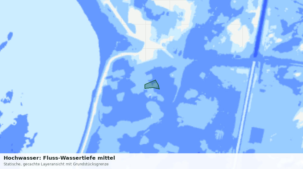 Statische Kartenansicht: Hochwasser: Fluss-Wassertiefe mittel