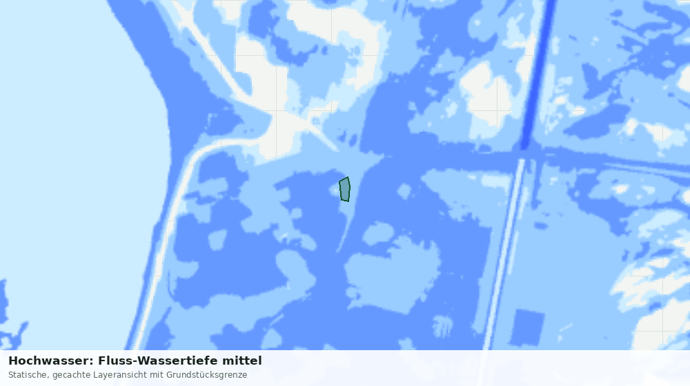 Statische Kartenansicht: Hochwasser: Fluss-Wassertiefe mittel