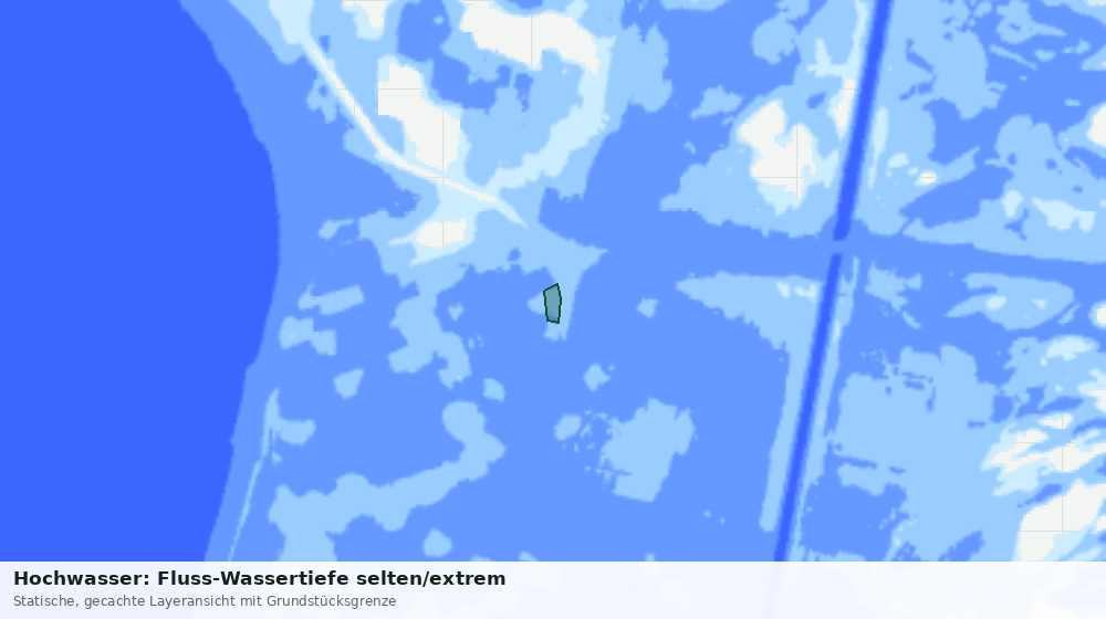 Statische Kartenansicht: Hochwasser: Fluss-Wassertiefe selten/extrem