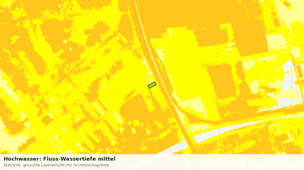Statische Kartenansicht: Hochwasser: Fluss-Wassertiefe mittel