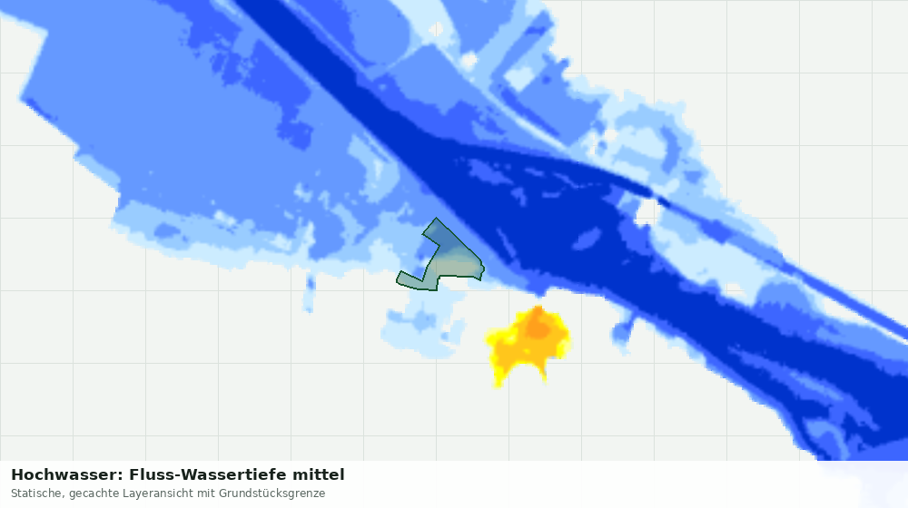 Statische Kartenansicht: Hochwasser: Fluss-Wassertiefe mittel