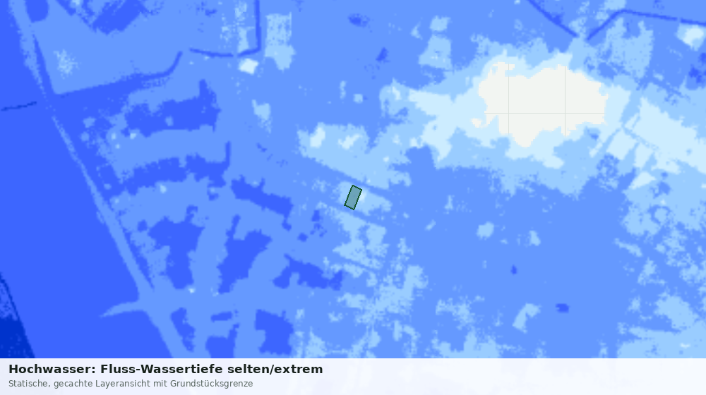 Statische Kartenansicht: Hochwasser: Fluss-Wassertiefe selten/extrem
