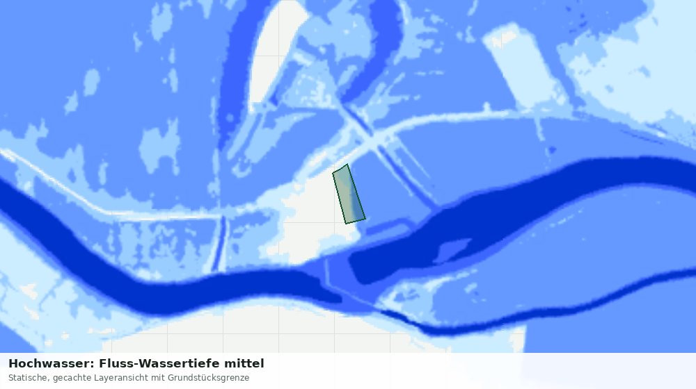 Statische Kartenansicht: Hochwasser: Fluss-Wassertiefe mittel