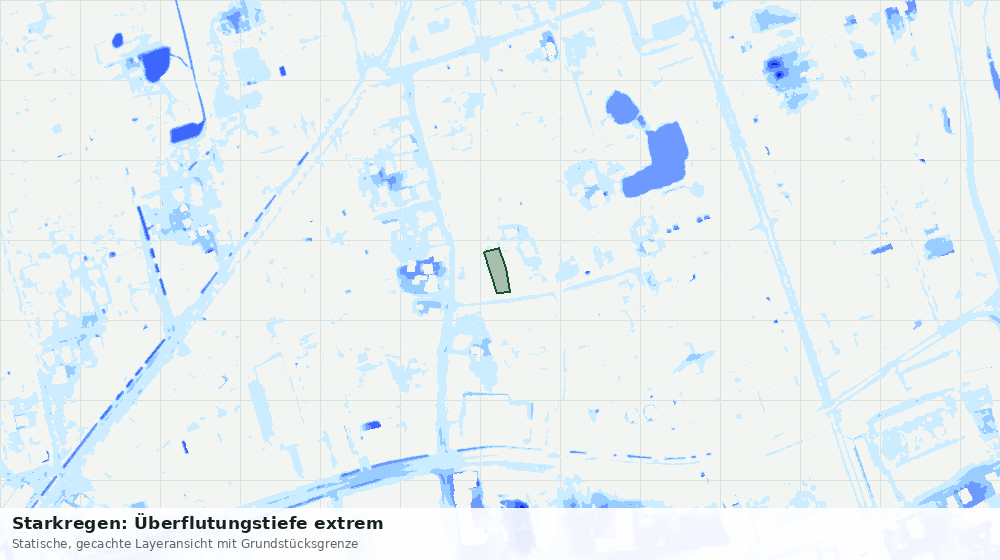 Statische Kartenansicht: Starkregen: Überflutungstiefe extrem
