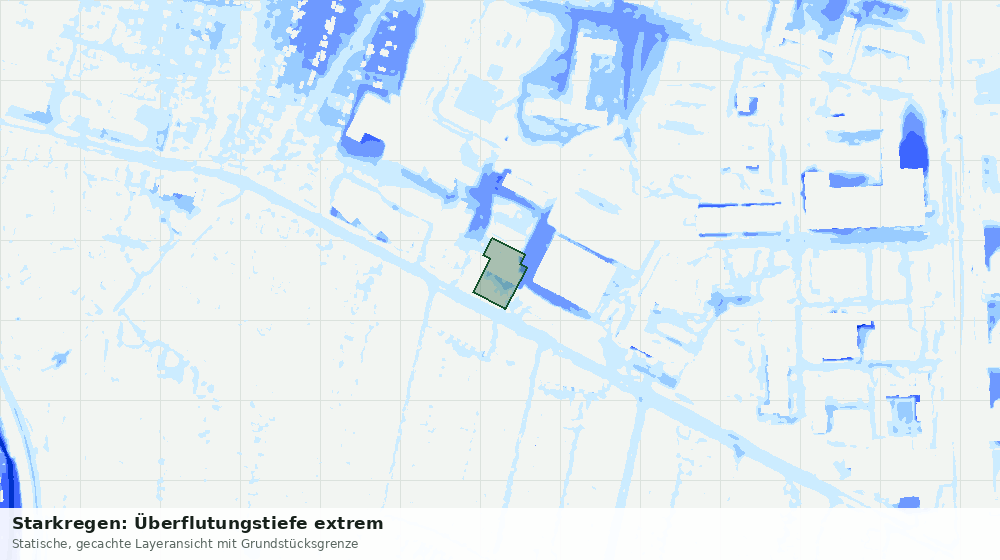 Statische Kartenansicht: Starkregen: Überflutungstiefe extrem