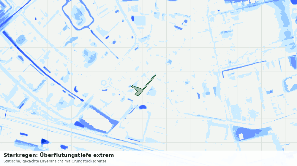 Statische Kartenansicht: Starkregen: Überflutungstiefe extrem