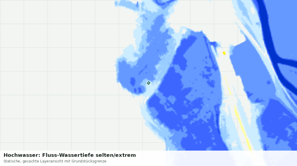 Statische Kartenansicht: Hochwasser: Fluss-Wassertiefe selten/extrem