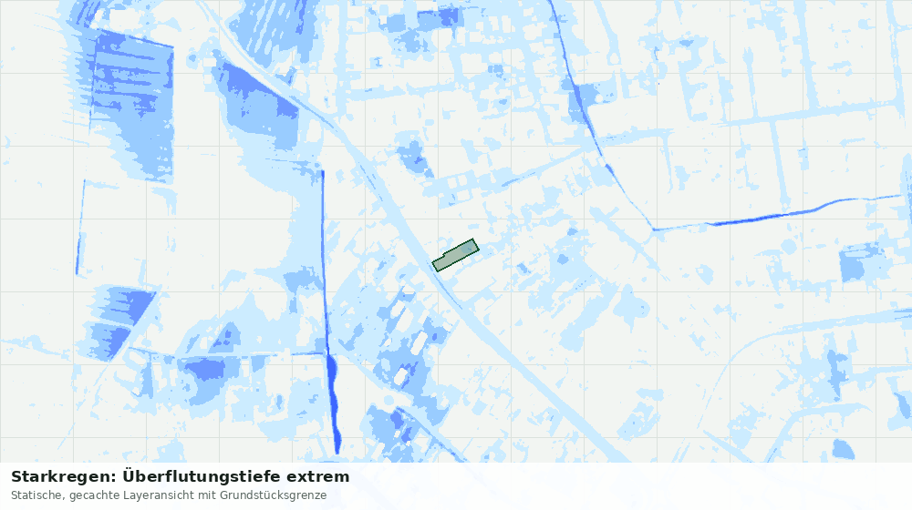 Statische Kartenansicht: Starkregen: Überflutungstiefe extrem