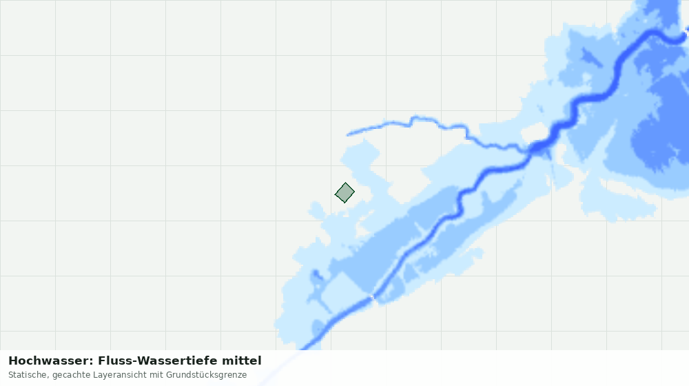 Statische Kartenansicht: Hochwasser: Fluss-Wassertiefe mittel