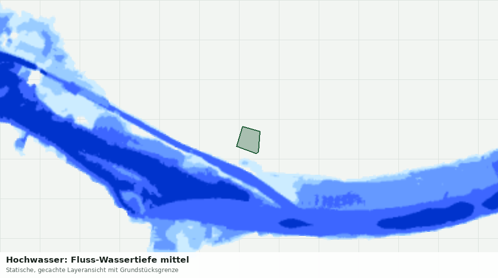 Statische Kartenansicht: Hochwasser: Fluss-Wassertiefe mittel