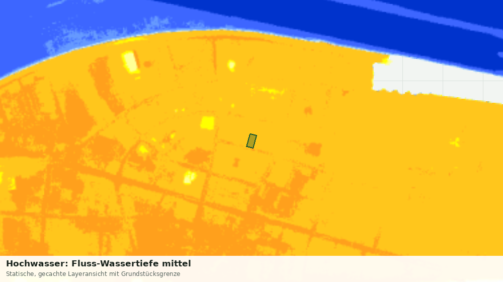 Statische Kartenansicht: Hochwasser: Fluss-Wassertiefe mittel