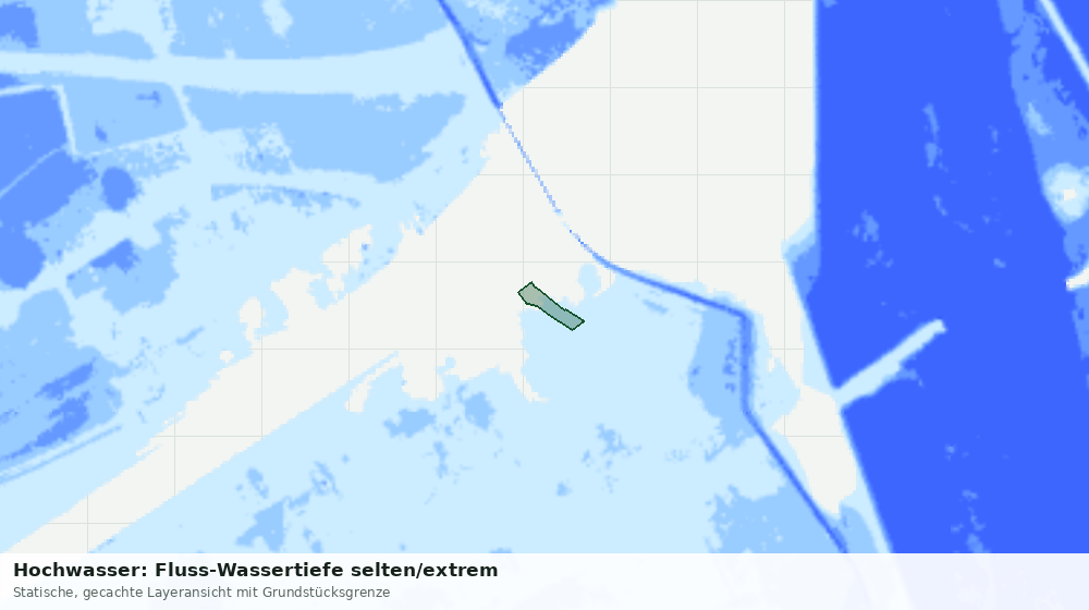 Statische Kartenansicht: Hochwasser: Fluss-Wassertiefe selten/extrem