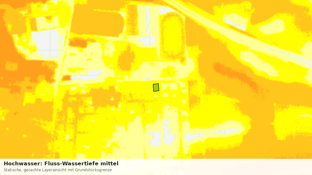 Statische Kartenansicht: Hochwasser: Fluss-Wassertiefe mittel
