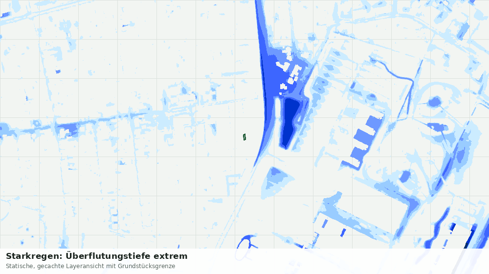 Statische Kartenansicht: Starkregen: Überflutungstiefe extrem