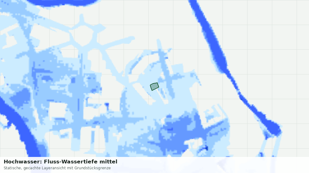 Statische Kartenansicht: Hochwasser: Fluss-Wassertiefe mittel
