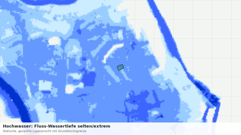 Statische Kartenansicht: Hochwasser: Fluss-Wassertiefe selten/extrem