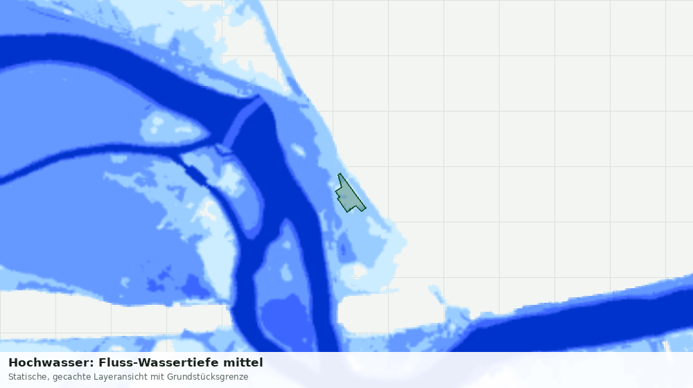 Statische Kartenansicht: Hochwasser: Fluss-Wassertiefe mittel