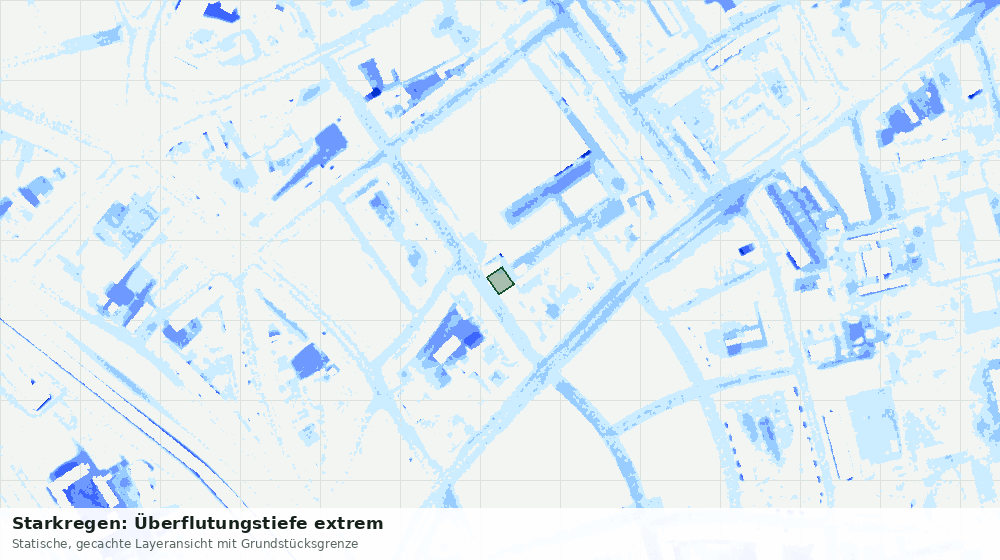 Statische Kartenansicht: Starkregen: Überflutungstiefe extrem
