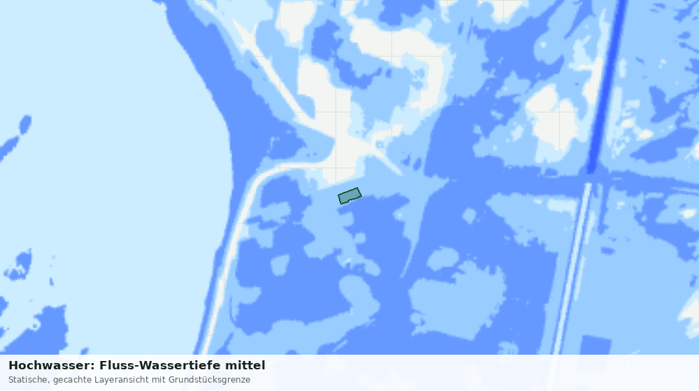 Statische Kartenansicht: Hochwasser: Fluss-Wassertiefe mittel