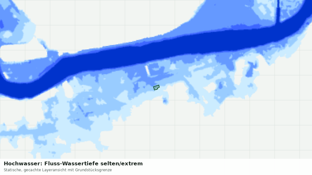 Statische Kartenansicht: Hochwasser: Fluss-Wassertiefe selten/extrem