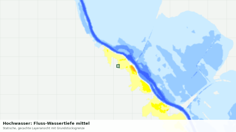 Statische Kartenansicht: Hochwasser: Fluss-Wassertiefe mittel