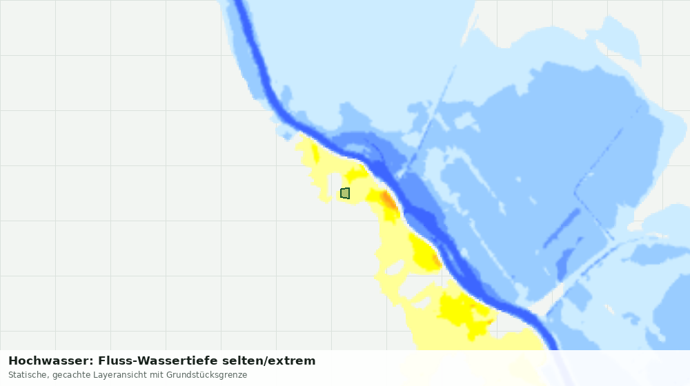 Statische Kartenansicht: Hochwasser: Fluss-Wassertiefe selten/extrem