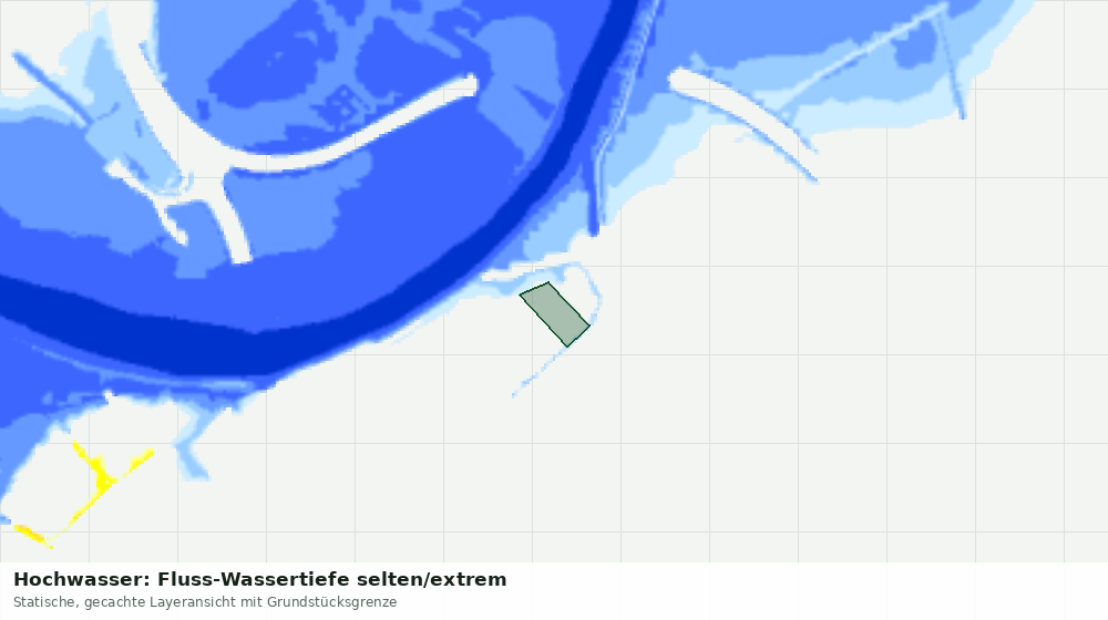 Statische Kartenansicht: Hochwasser: Fluss-Wassertiefe selten/extrem