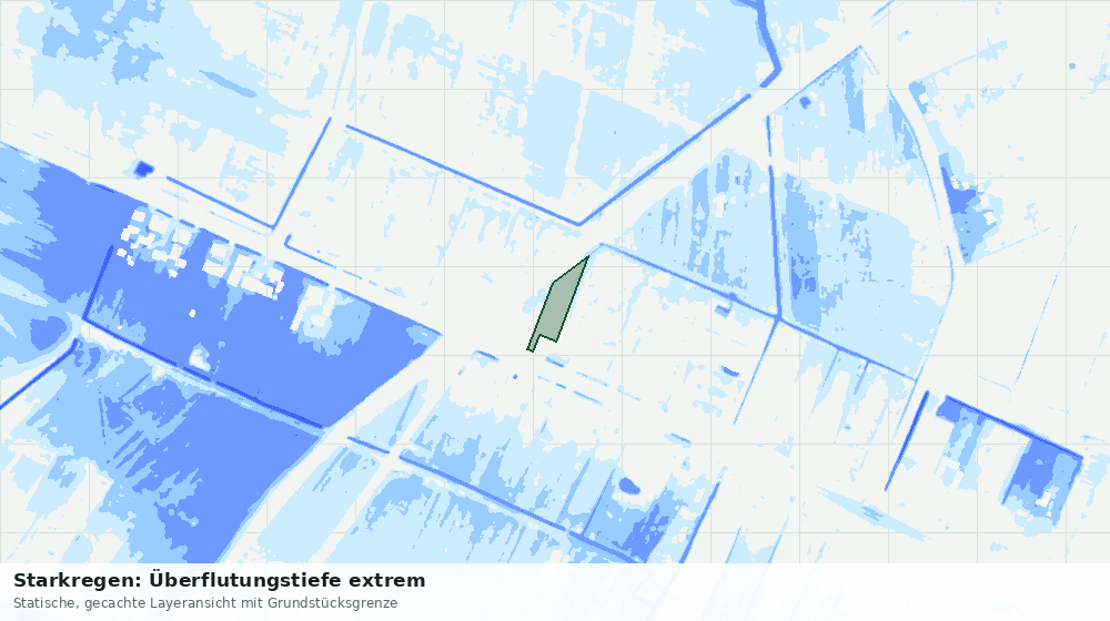 Statische Kartenansicht: Starkregen: Überflutungstiefe extrem