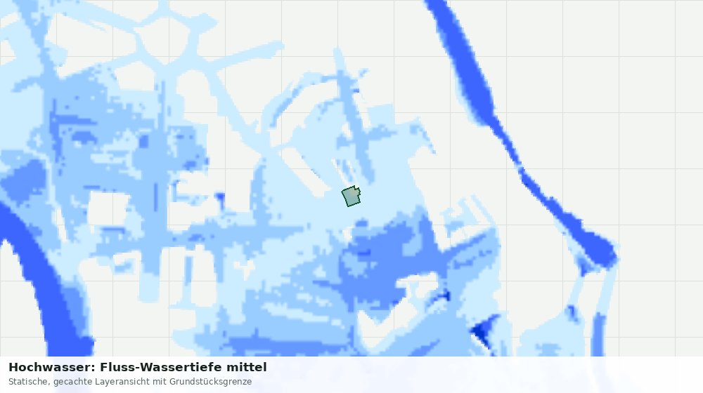 Statische Kartenansicht: Hochwasser: Fluss-Wassertiefe mittel