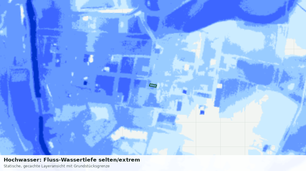 Statische Kartenansicht: Hochwasser: Fluss-Wassertiefe selten/extrem